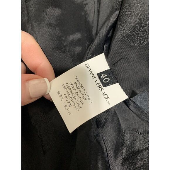 versace womens authentic solid black long sleeve blazer jacket 4 IT 40 small - Picture 6 of 9